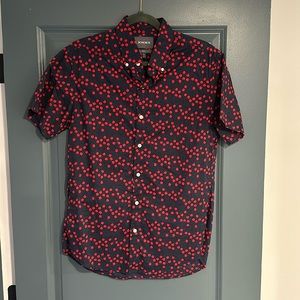 Bonobos Men’s Medium Slim Fit Cherry Patterned Button Down Casual Shirt